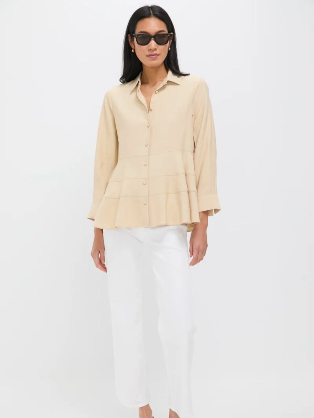 Tuckernuck Pomander Place Tan Ashlen Blouse - Picture 2 of 8